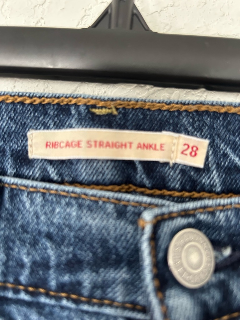 Levi's Women's Straight-Ankle Ribcage Jeans - Blue Denim Size 28 - Picture 2 of 9